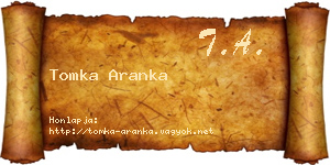 Tomka Aranka névjegykártya